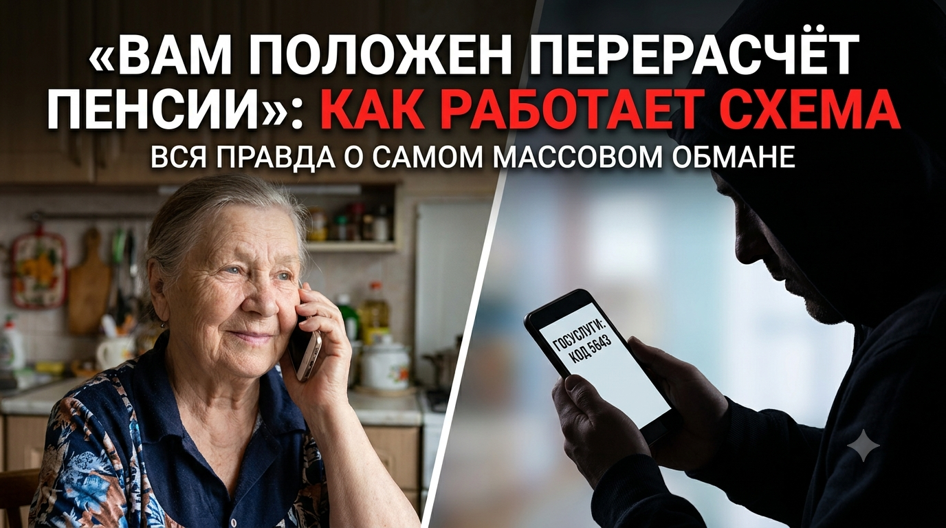 «Вам положен перерасчёт пенсии»: как работает самая массовая схема телефонного мошенничества